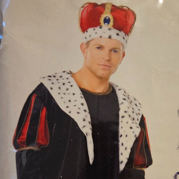 LAST NWT MENS M/L KING COSTUME Royal Robe CROWN - Picture 1 of 16